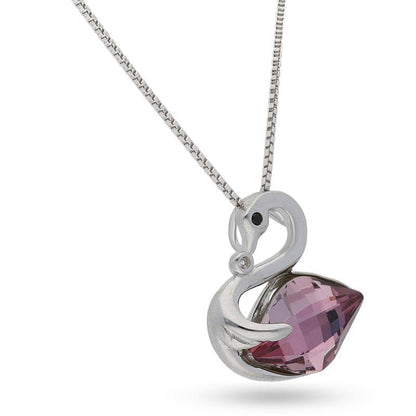 Sterling Silver 925 Necklace (Chain with Swan Pendant) - FKJNKLSL2162