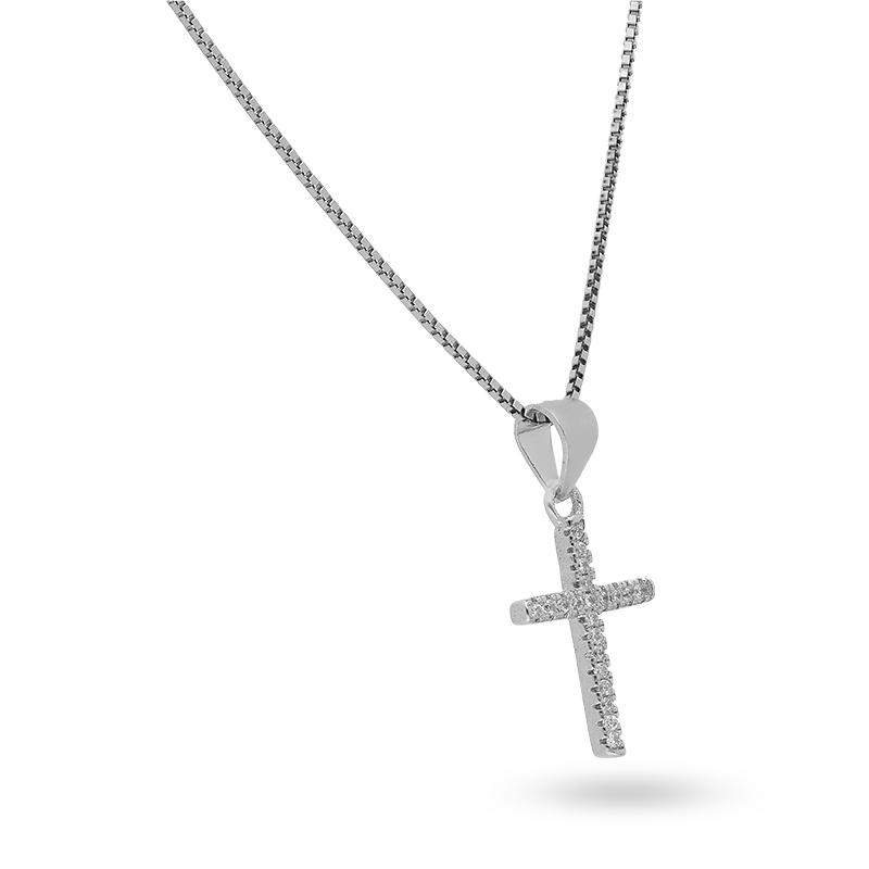 Sterling Silver 925 Necklace (Chain with Cross Pendant) - FKJNKLSL2173