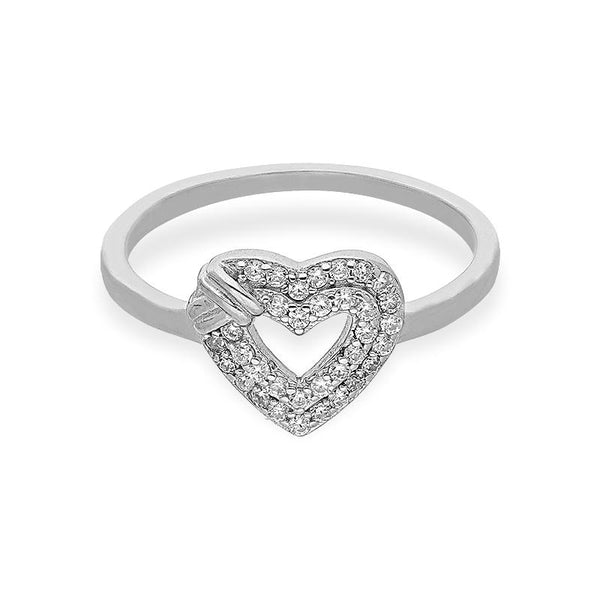 Sterling Silver 925 Heart Shaped Ring - FKJRNSL2463
