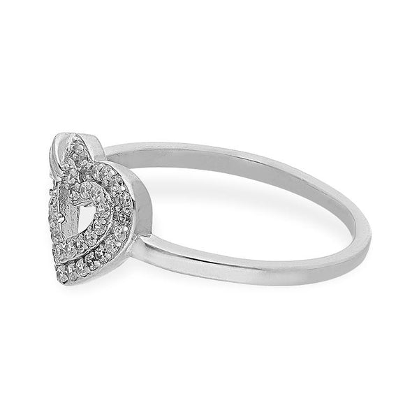 Sterling Silver 925 Heart Shaped Ring - FKJRNSL2463