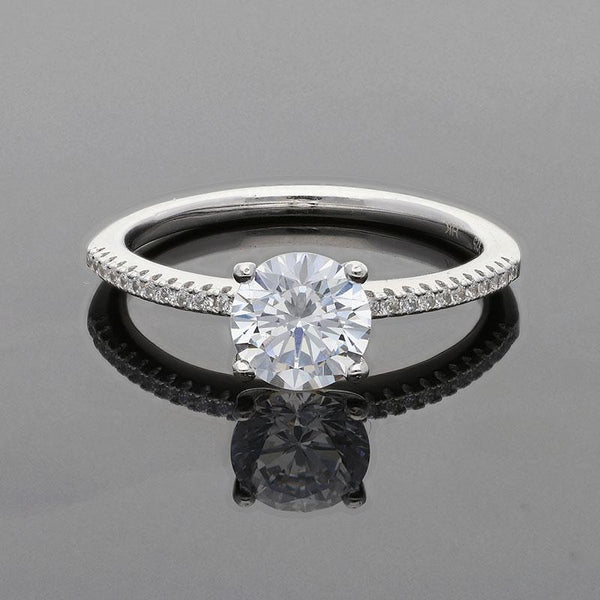 Sterling Silver 925 Round Shaped Solitaire Ring - FKJRNSL2458