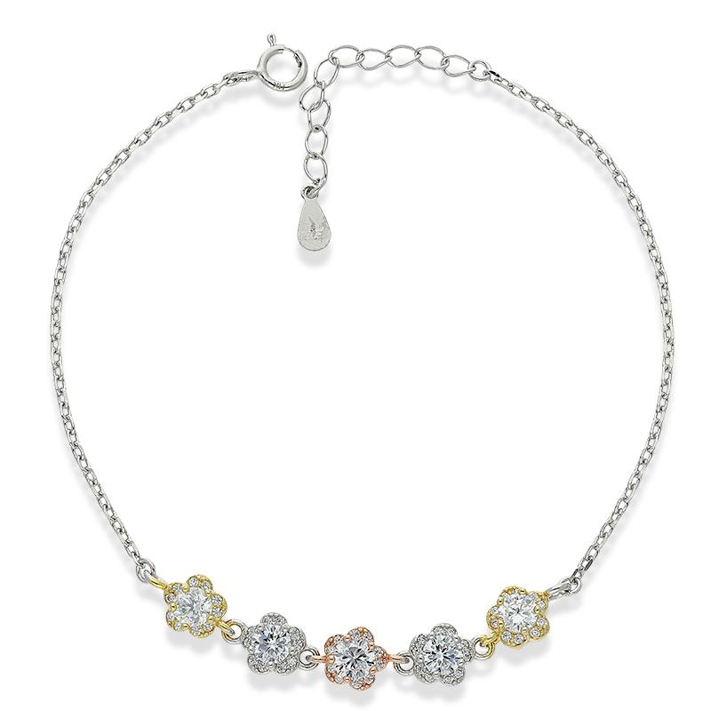 سوار من الفضة الإسترليني ٩٢٥ ثلاثي الألوان - FKJBRLSL925