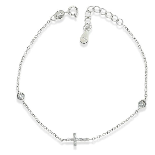 Sterling Silver 925 Cross Bracelet - FKJBRLSL2299