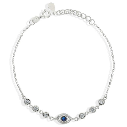 Sterling Silver 925 Evil Eye Bracelet - FKJBRLSL2314