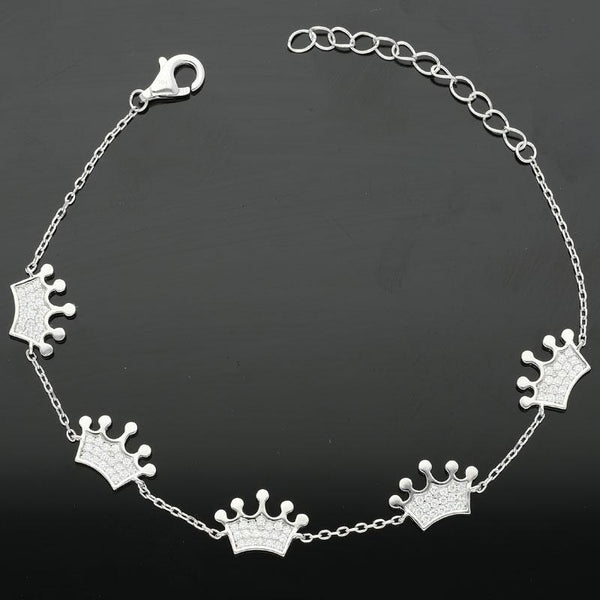 Sterling Silver 925 Crowns Bracelet - FKJBRLSL2320