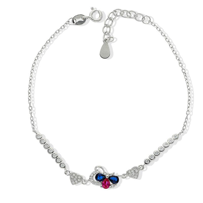 سوار فضة إسترليني ٩٢٥ إجاص وقلب - FKJBRLSL925