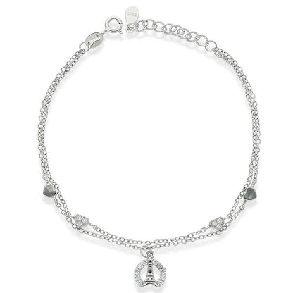 Sterling Silver 925 Heart Bracelet - FKJBRLSL2344