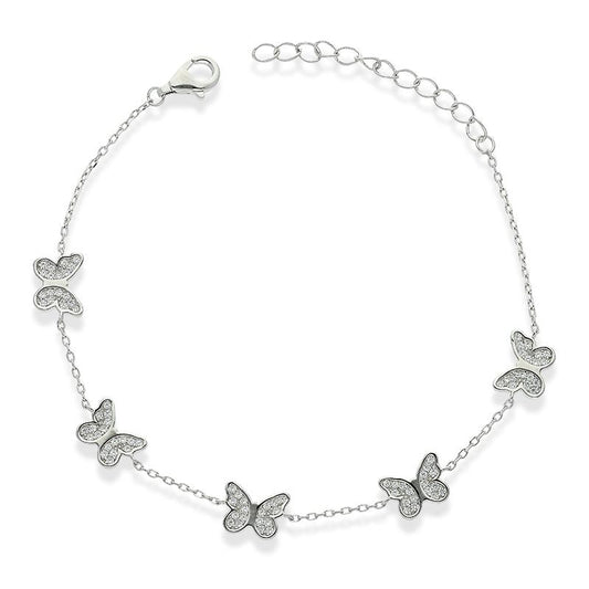 Sterling Silver 925 Butterfly Bracelet - FKJBRLSL2345