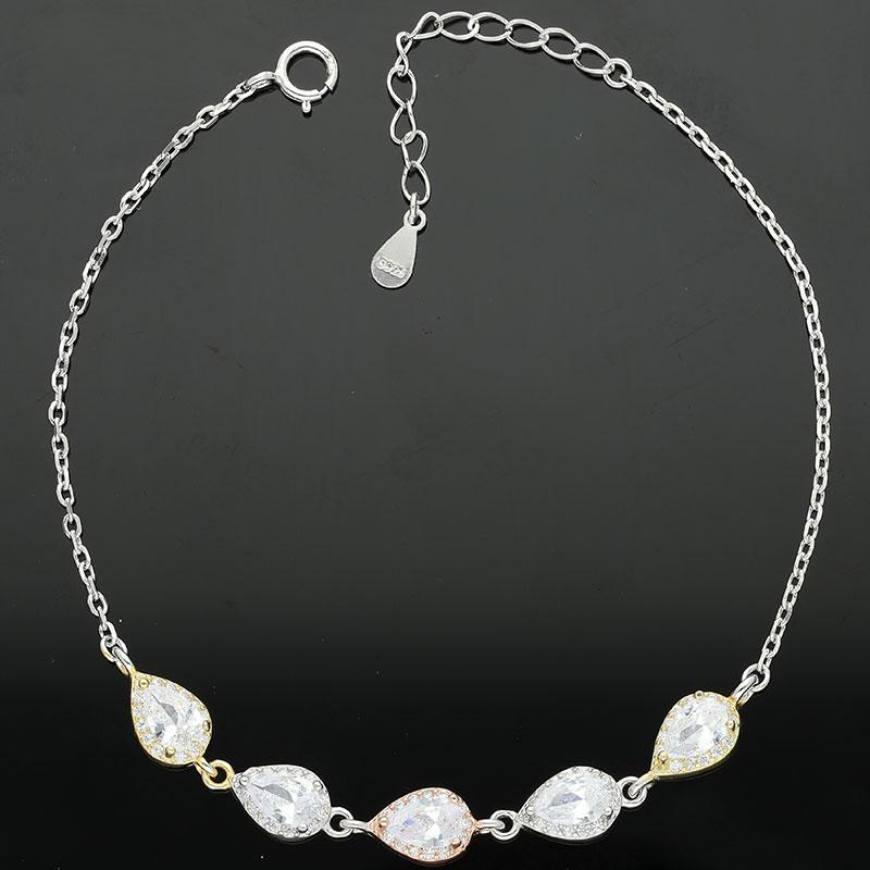 Sterling Silver 925 Pear Bracelet - FKJBRLSL2337