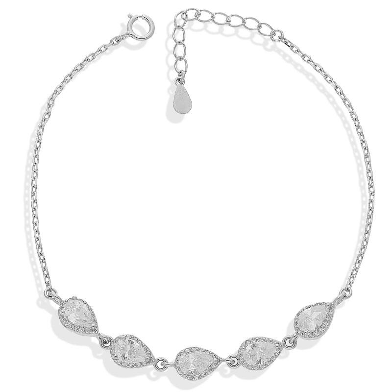 Sterling Silver 925 Pear Bracelet - FKJBRLSL2350