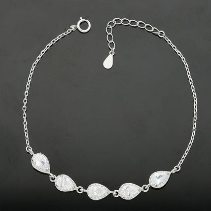 Sterling Silver 925 Pear Bracelet - FKJBRLSL2350