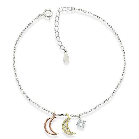 Sterling Silver 925 Moon Slice Bracelet - FKJBRLSL2338