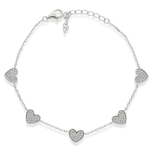 Sterling Silver 925 Heart Bracelet - FKJBRLSL2339