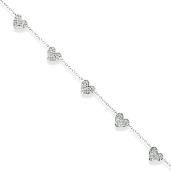 Sterling Silver 925 Heart Bracelet - FKJBRLSL2339