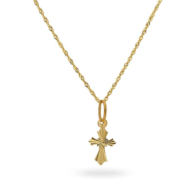 Gold Necklace (Chain with Cross Pendant) 22KT - FKJNKL22K2177