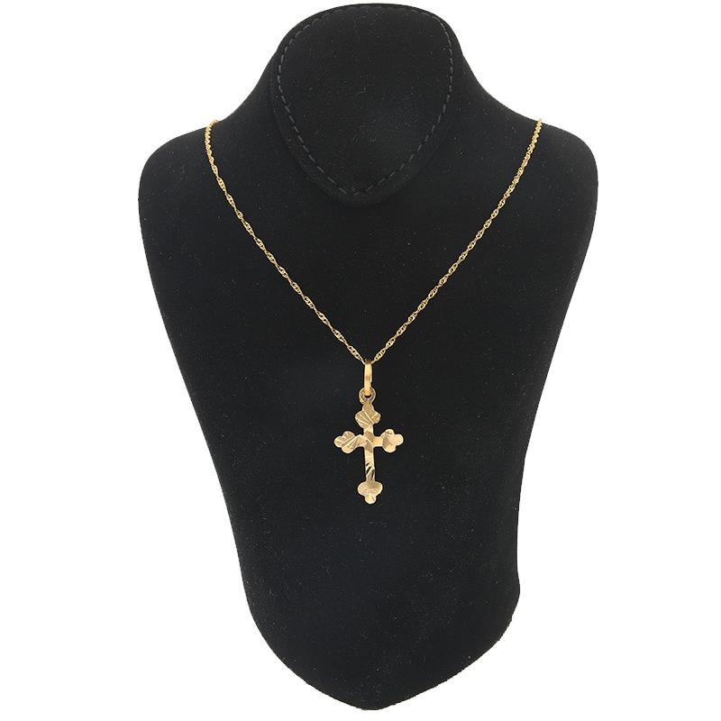 Gold Necklace (Chain with Cross Pendant) 22KT - FKJNKL22K2187