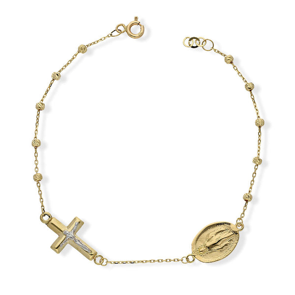 Gold Mother Mary & Jesus Bracelet 18KT - FKJBRL18KU1001