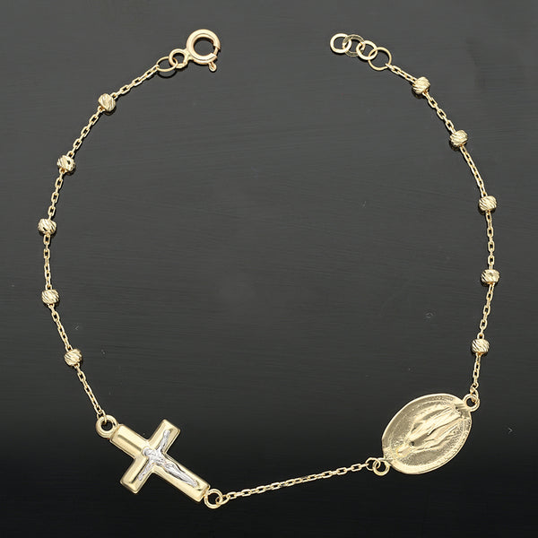 Gold Mother Mary & Jesus Bracelet 18KT - FKJBRL18KU1001