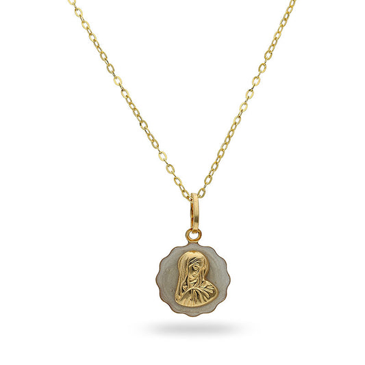 Gold Necklace (Chain with Mother Mary Pendant) 18KT - FKJNKL18KU1007