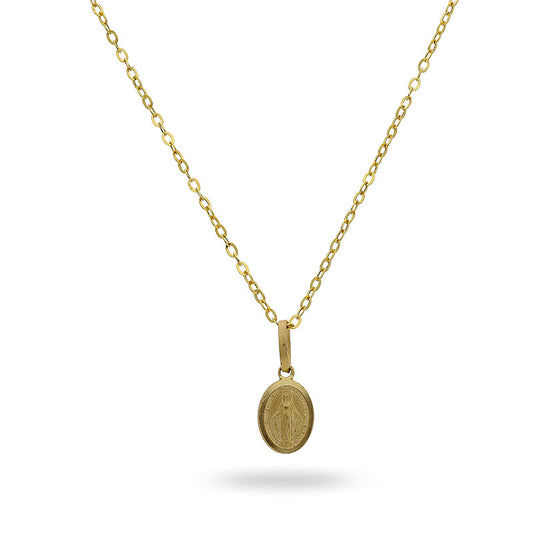 Gold Necklace (Chain with Mother Mary Pendant) 18KT - FKJNKL18KU1003