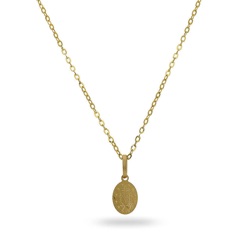 Gold Necklace (Chain with Mother Mary Pendant) 18KT - FKJNKL18KU1003