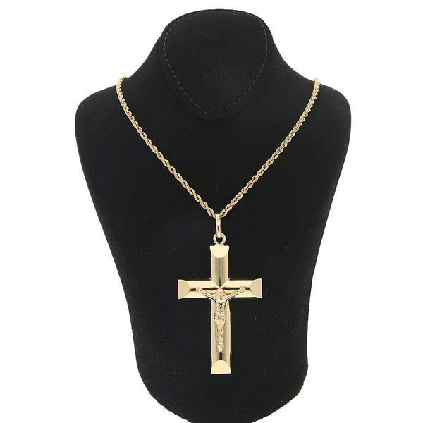 Gold Necklace (Chain with Cross Pendant) 18KT - FKJNKL18KU1009