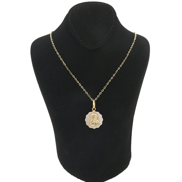 Gold Necklace (Chain with Mother Mary Pendant) 18KT - FKJNKL18KU1007