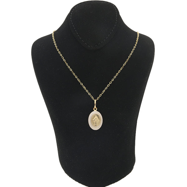 Gold Necklace (Chain with Mother Mary Pendant) 18KT - FKJNKL18KU1008