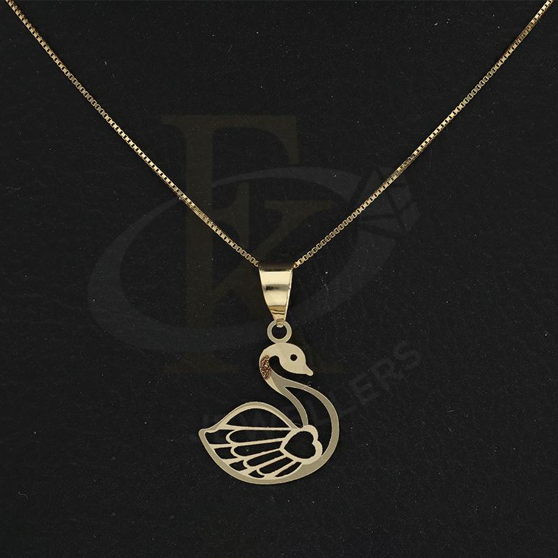 Gold Necklace (Chain with Swan with Heart Pendant) 18KT - FKJNKL18K2295