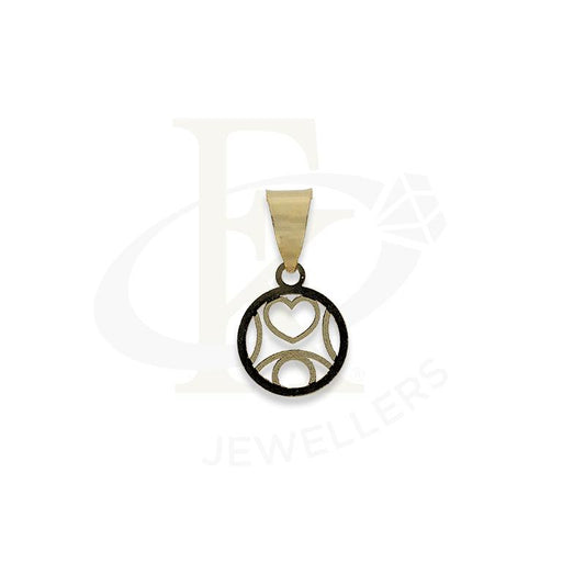 Gold Round Shaped Heart Pendant 18KT - FKJPND18K2298