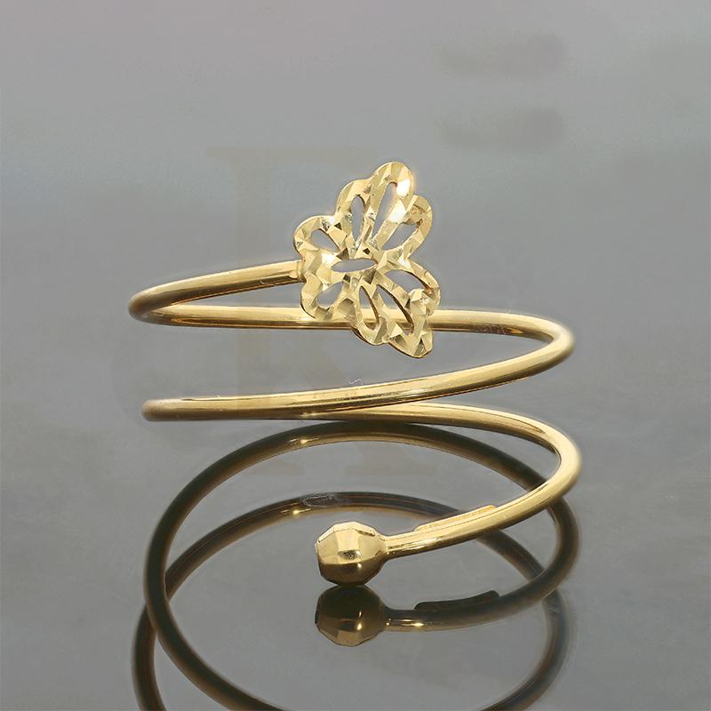 Gold Spiral Ring with Butterfly in 18KT - FKJRN18K2660