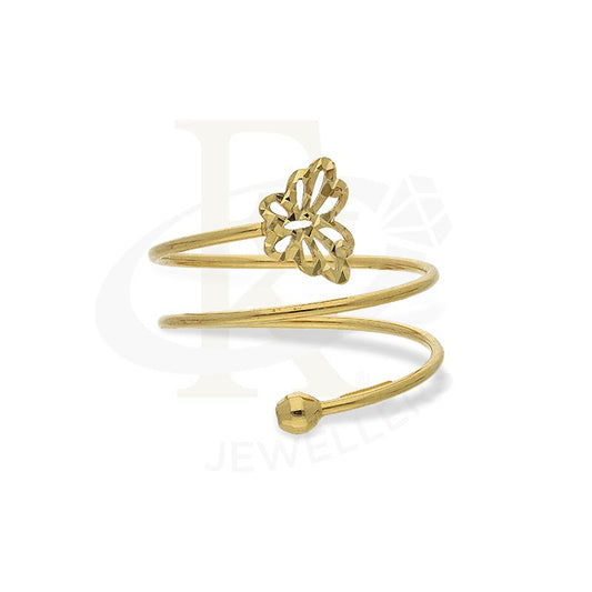 Gold Spiral Ring with Butterfly in 18KT - FKJRN18K2660