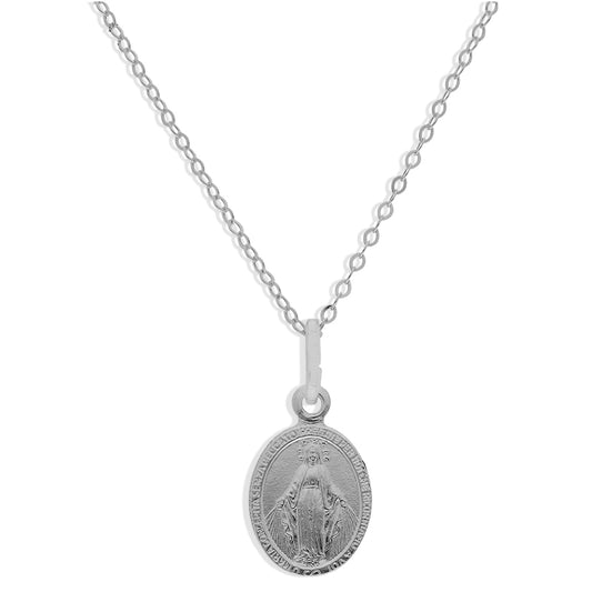 Sterling Silver 925 Necklace (Chain with Mother Mary Pendant) - FKJNKLSLU1014