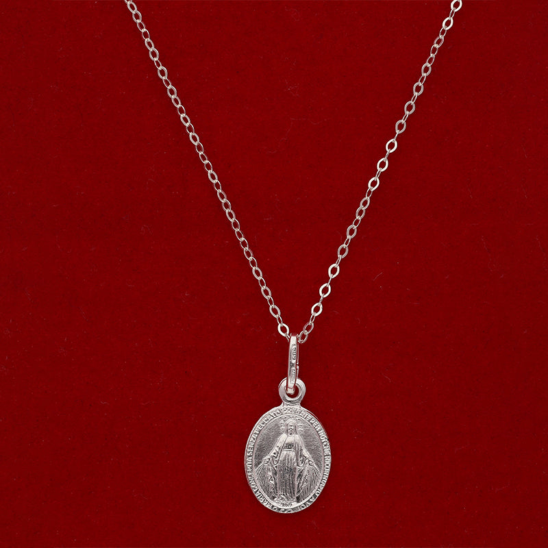 Sterling Silver 925 Necklace (Chain with Mother Mary Pendant) - FKJNKLSLU1014