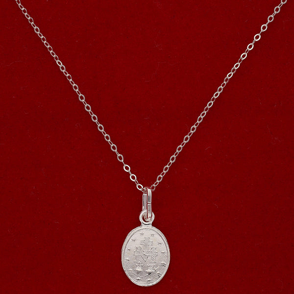 Sterling Silver 925 Necklace (Chain with Mother Mary Pendant) - FKJNKLSLU1014
