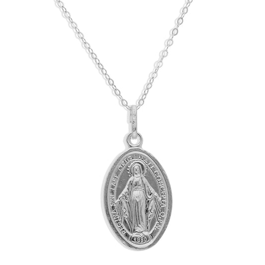 Sterling Silver 925 Necklace (Chain with Mother Mary Pendant) - FKJNKLSLU1012
