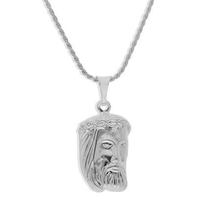 Sterling Silver 925 Necklace (Chain with Jesus Christ Pendant) - FKJNKLSLU1022
