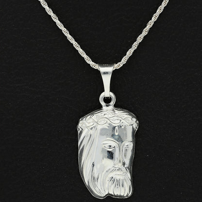 Sterling Silver 925 Necklace (Chain with Jesus Christ Pendant) - FKJNKLSLU1022