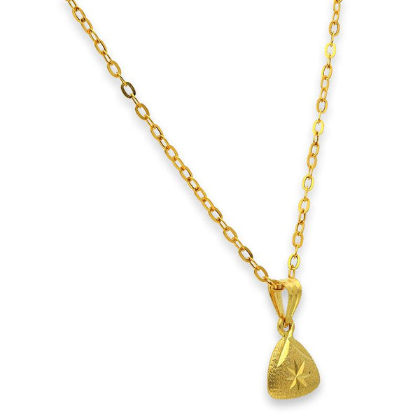 Gold Pendant Set (Necklace and Earrings) 18KT - FKJNKLST18K2235