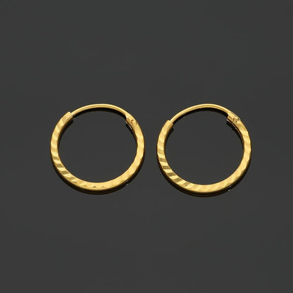 Gold Hoop Earrings 21KT - FKJERN21K2430