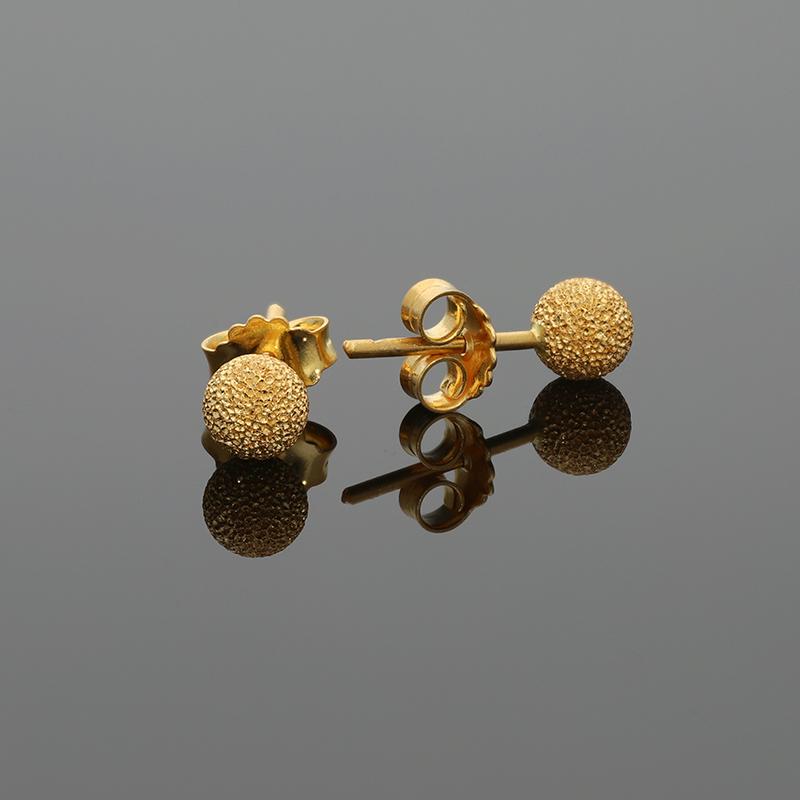 Gold Ball Stud Earrings 21KT - FKJERN21K2428