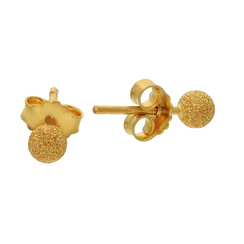 Gold Ball Stud Earrings 21KT - FKJERN21K2428