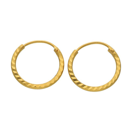 Gold Hoop Earrings 21KT - FKJERN21K2430