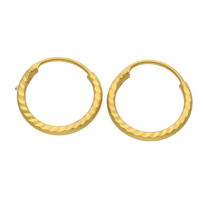 Gold Hoop Earrings 21KT - FKJERN21K2430