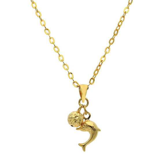 Gold Necklace (Chain with Dolphin Pendant) 18KT - FKJNKL18K2509