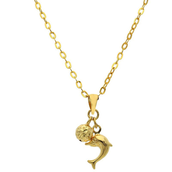 Gold Necklace (Chain with Dolphin Pendant) 18KT - FKJNKL18K2509