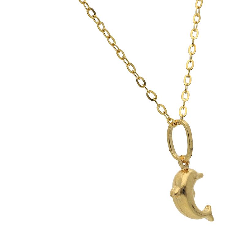 Gold Necklace (Chain with Dolphin Pendant) 18KT - FKJNKL18K2520