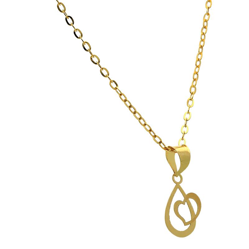Gold Necklace (Chain with Pear In Heart Pendant) 18KT - FKJNKL18K2527