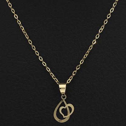 Gold Necklace (Chain with Pear In Heart Pendant) 18KT - FKJNKL18K2527