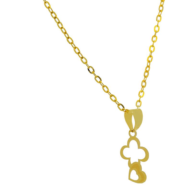 Gold Necklace (Chain with Heart Pendant) 18KT - FKJNKL18K2528
